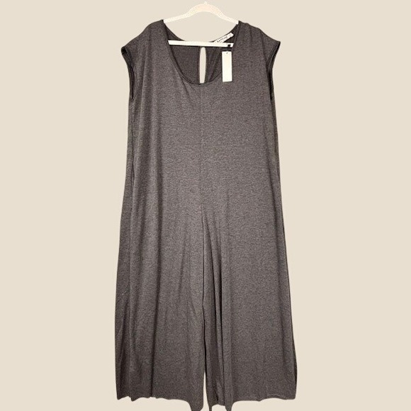 Three Bird Nest Pants - Three Bird Nest Charcoal Gray Wide Leg Sleeveless Jumpsuit XL NWT Loungewear